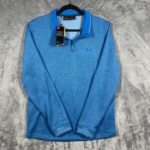 Under Armour Mens ColdGear Storm 1/4 Zip Pullover Blue LG Loose Fit